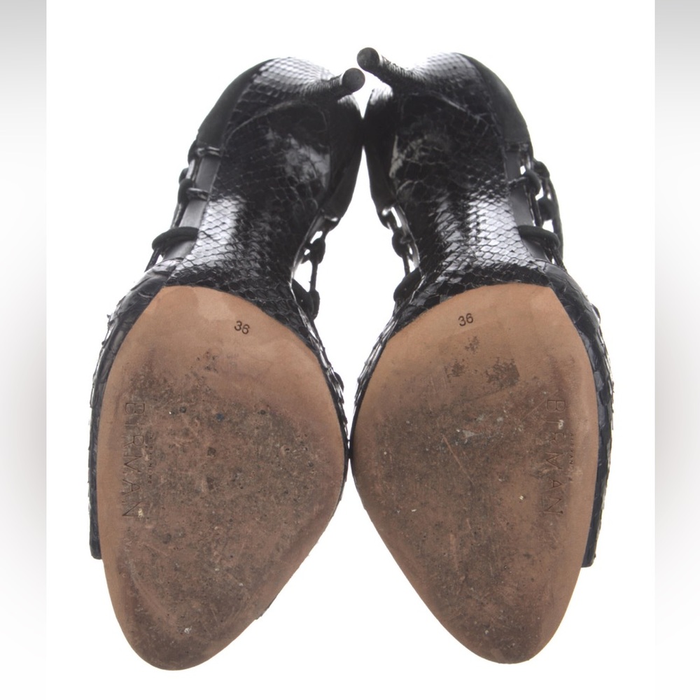 Alexandre Birmansexy Leather Python Black Sandals… - image 4